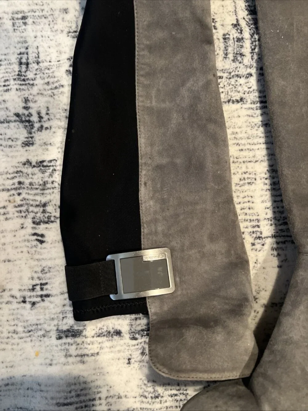 Calvin Klein Cylan Gray Faux Suede Stretch Panel Over Knee Boots 6.5 Women’s